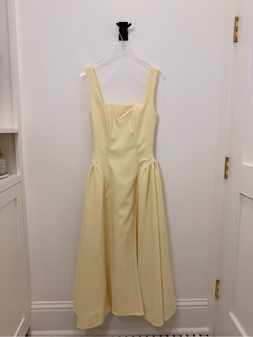LEAU Chloe Corset Midi Dress in Yellow